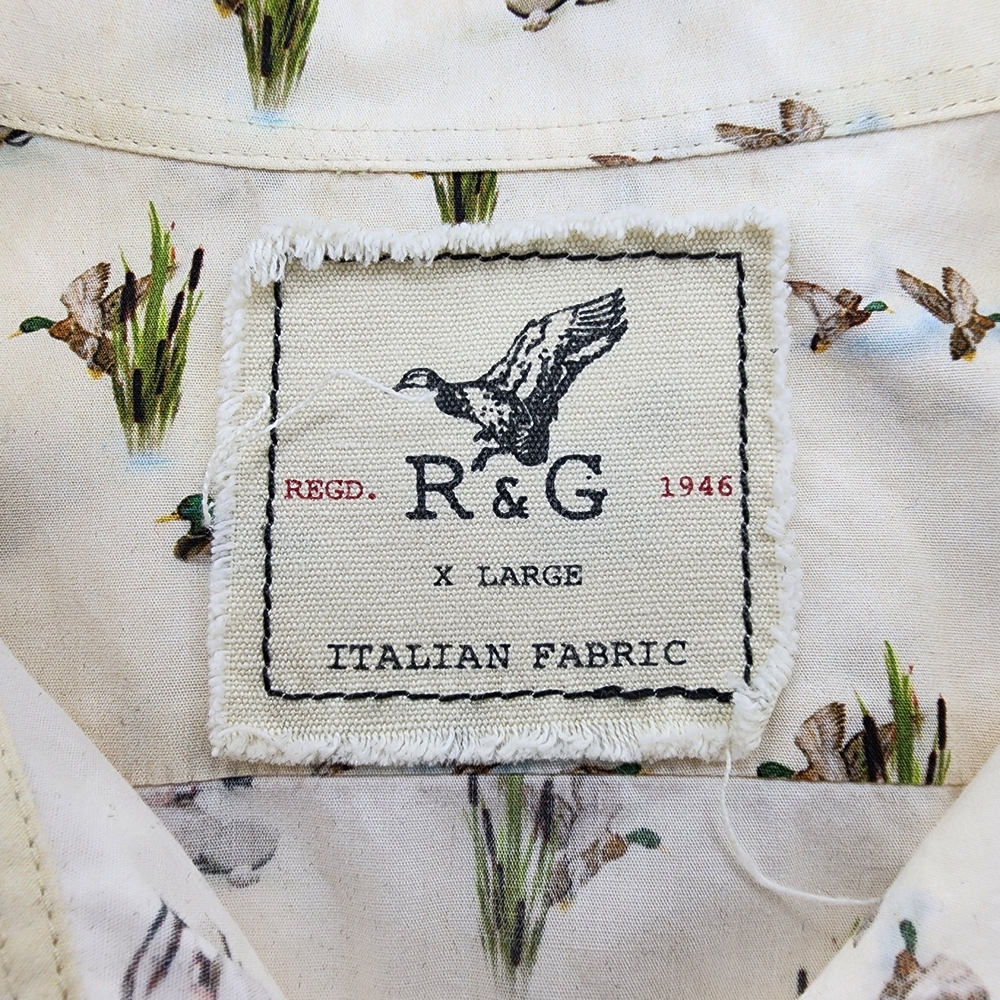 Rodd & Gunn New Zealand Long Sleeve Button Up Mens XL Italian Fabric Duck Print - Picture 5 of 8